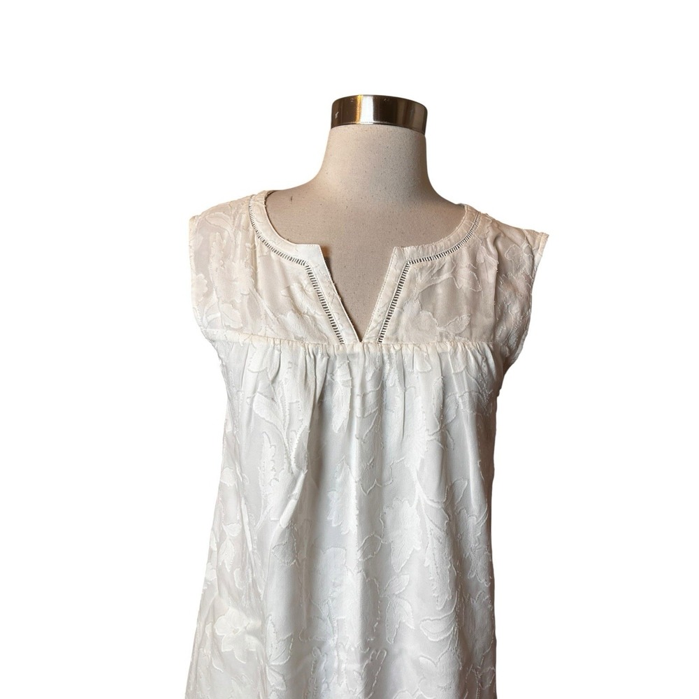 Southern Tide Cora Shift Dress Size 2 White Sand Silk Blend Coastal Textured - Picture 4 of 8
